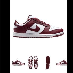 Nike Men's maroon nike low dunks